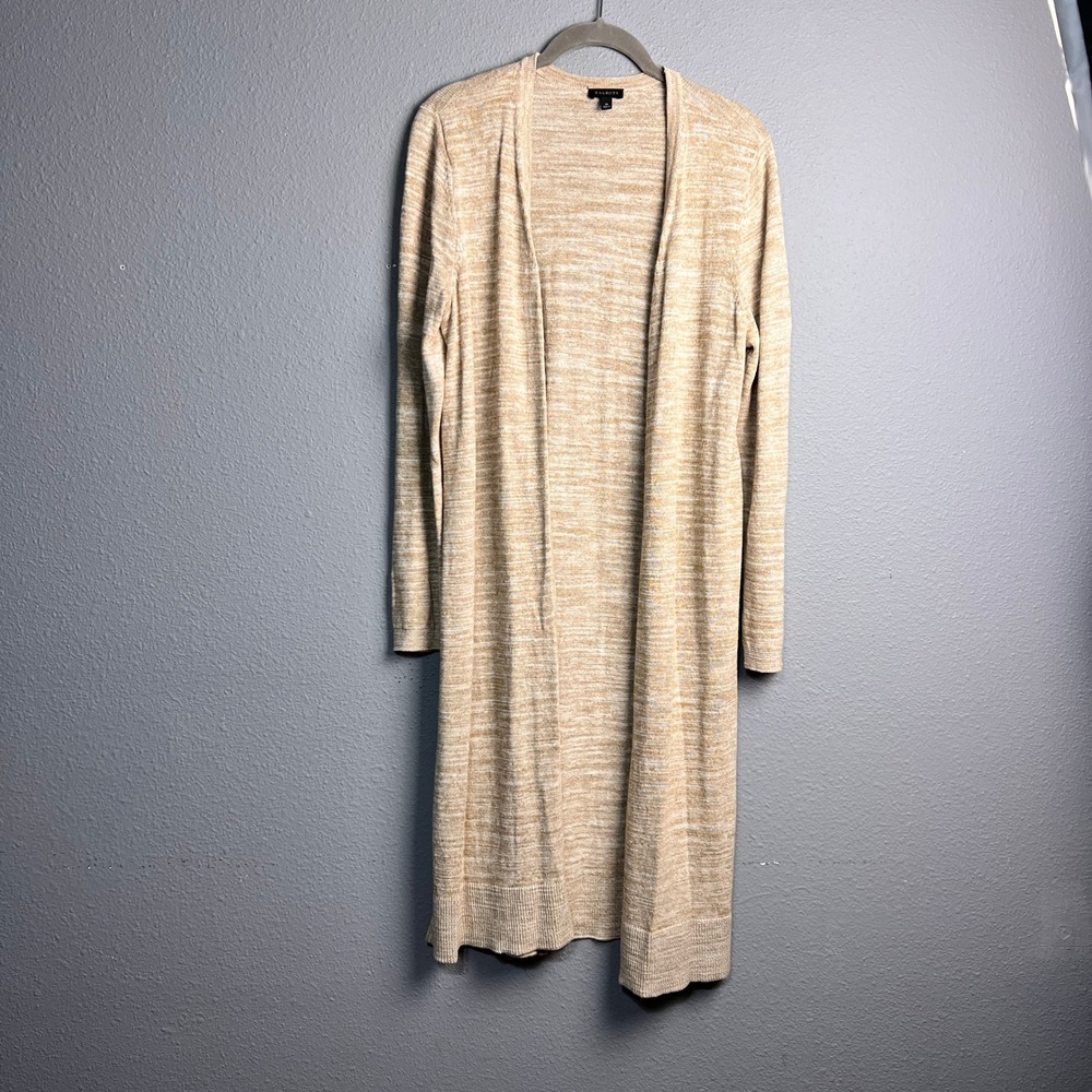 Talbots Womens Tan Space Dye‎ Longline Duster Cardigan Sweater Size M Loungewear